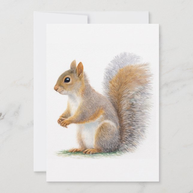 Realistic Squirrel Portrait Invitation (Front)