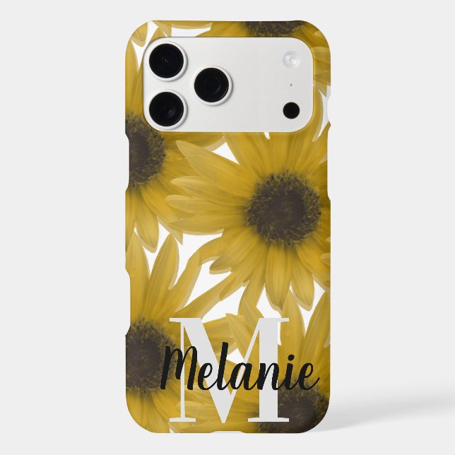 Realistic Sunflower Garden Custom Monogram (Back)