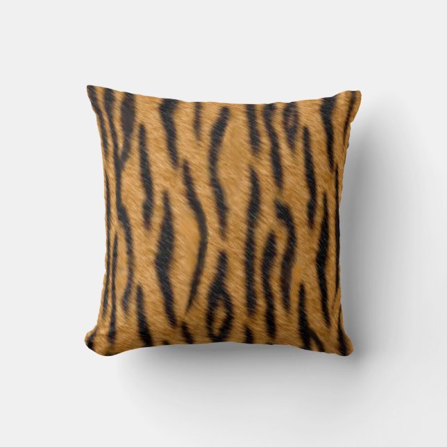 Realistic Tiger Animal Print Throw Pillows (Front)