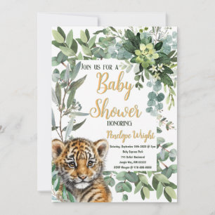 Realistic Tiger Cub Gender Neutral Baby Shower Invitation