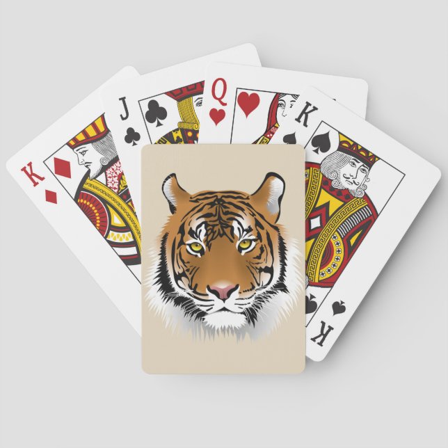 Realistic Tiger Face Playing Cards (Back)