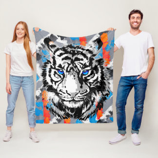 Realistic Tiger Fleece Blanket - Cool Tiger Head