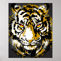 Realistic Tiger Poster - Cool Tiger Head Drawing