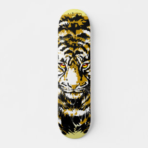 Realistic Tiger Skateboard - Tiger Head Drawing