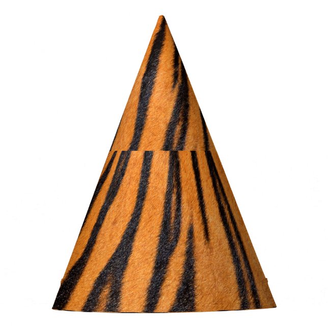 Realistic tiger skin texture. party hat (Front)