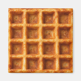 Realistic Toasted Square Waffle Food Design Magnet