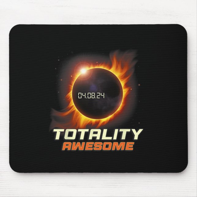 Realistic Total Solar Eclipse 2024 Totality Awesom Mouse Pad (Front)