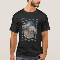 Realistic Triceratops Design With Silver Dinosaur