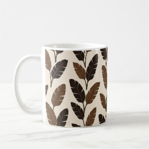 realistic tropical banana leaves pattern mug