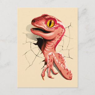 Realistic Velociraptor Dinosaur Hatching Postcard