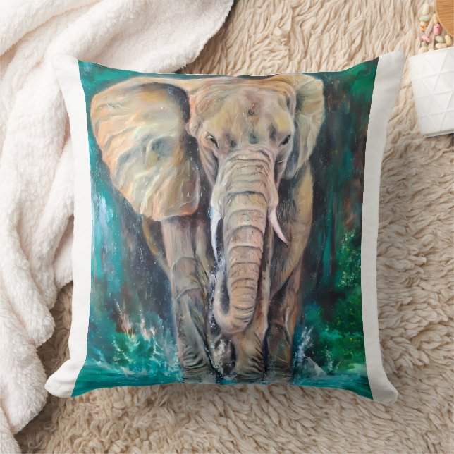 Realistic Watercolor Elephant Cushion (Blanket)