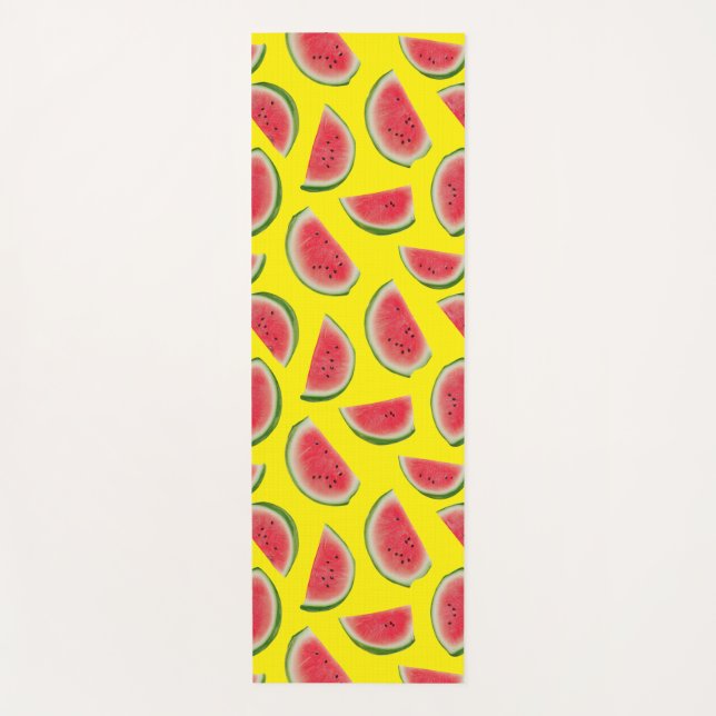 Realistic Watermelon Slice Pattern Design Yoga Mat (Front)