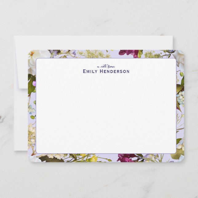 Realistic Wildflower Floral Print Frame  Card (Front)