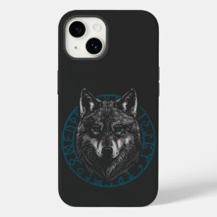 realistic wolf with glowing blue eyes Case-Mate iPhone 14 case