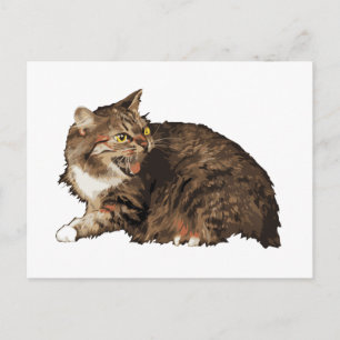 Really Angry Cat Postcard