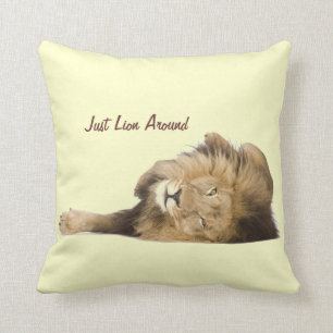 Really Big Cat Just "Lion" Around Cushion