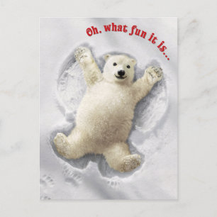 Really Big Snow Angel Invitation Postcard