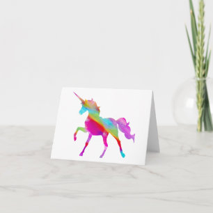 Really Colourful Unicorn Magical Creature BLANK Card