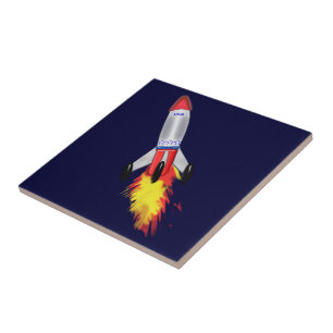 Really Cool Rocket Ceramic Tile