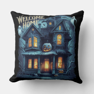Really cool welcome home spooky Halloween Cushion