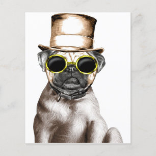 Really Cute Steam Pug With Glasses Flyer