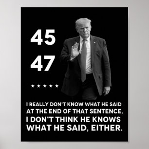 Really Don't Know What He Said At The End Of That  Poster