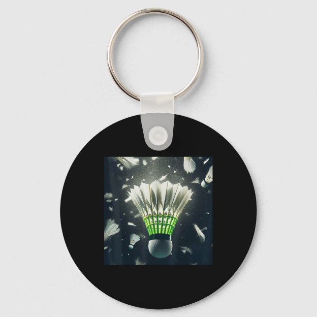 Really Like Badminton Shuttle Birdie  Key Ring (Front)