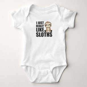 Really Like Sloth's Sloth Cute Animals For Kids Baby Bodysuit