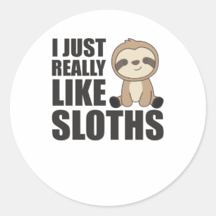 Really Like Sloth's Sloth Cute Animals For Kids Classic Round Sticker