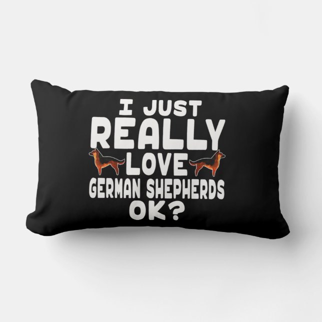 Really Love German Shepherd Lumbar Cushion (Front)