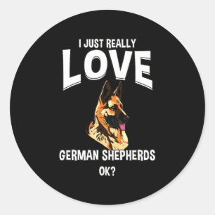Really Love German Shepherds Classic Round Sticker