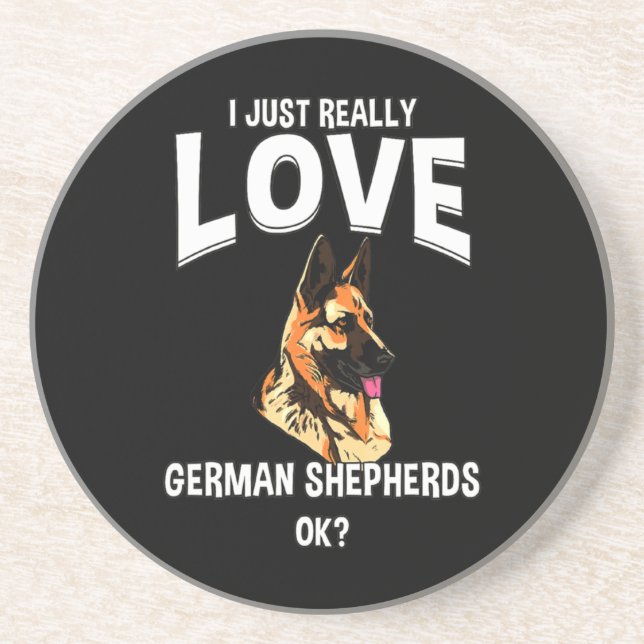 Really Love German Shepherds Coaster (Front)
