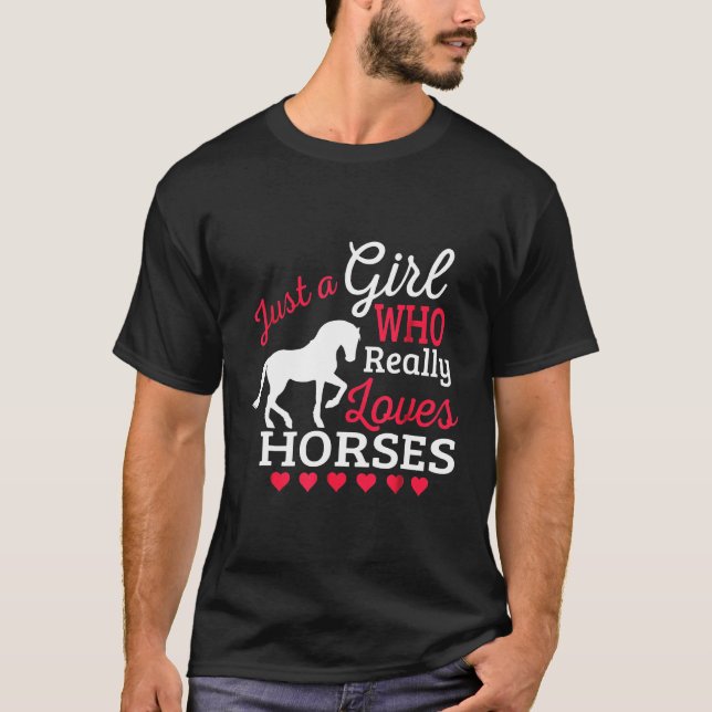 Really Loves Horses T-Shirt (Front)