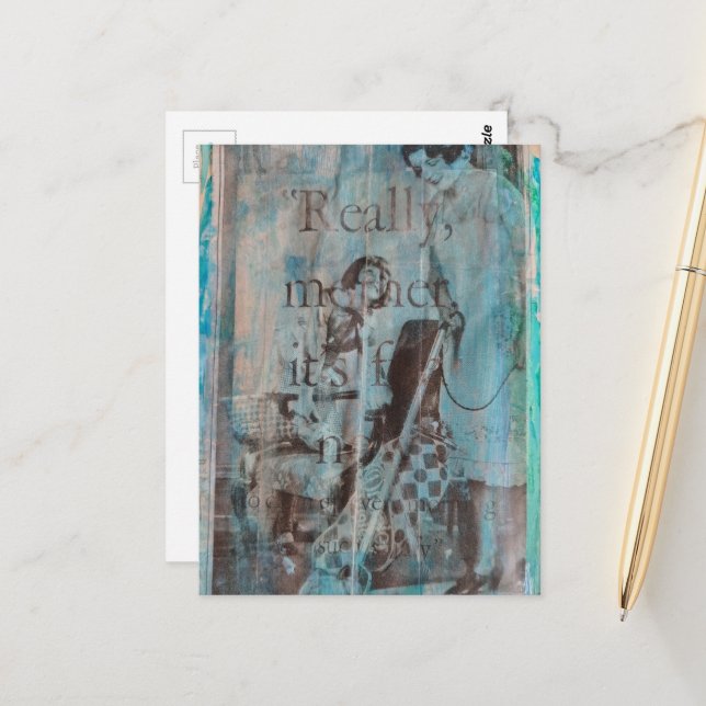 Really Mother a Vacuum Cleaning Collage Postcard (Front/Back In Situ)