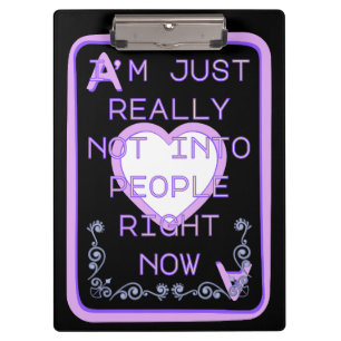 Really Not Into People Right Now Ace of Hearts Clipboard