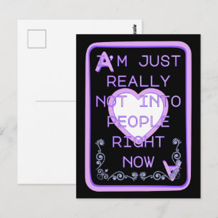 Really Not Into People Right Now Ace of Hearts Postcard