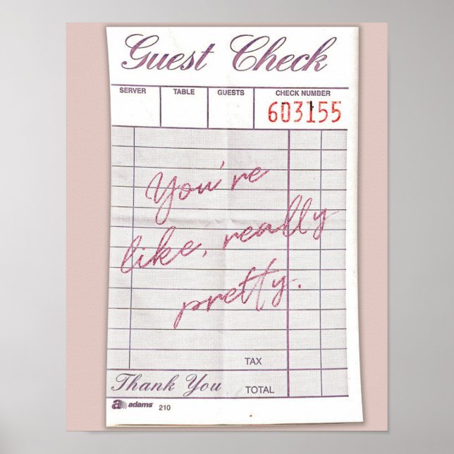 Really Pretty Guest Check Poster (Front)