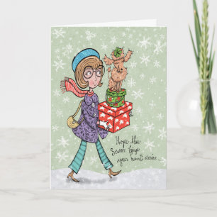 Really Really Retro Holiday Greeting card