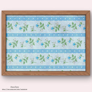 Really rustic and grunge flourish Blue Decoupage Tissue Paper
