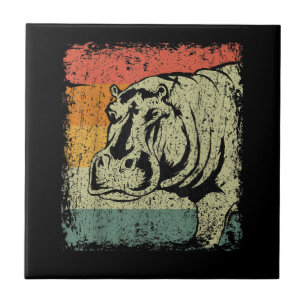 Really Vintage Hippopotamus Hippo Hippo Lover Ceramic Tile