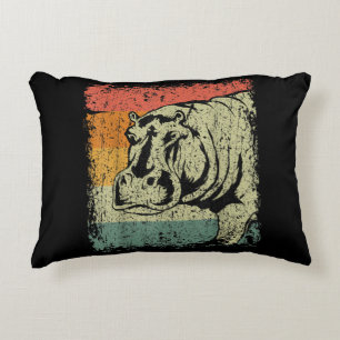 Really Vintage Hippopotamus Hippo Hippo Lover Decorative Cushion