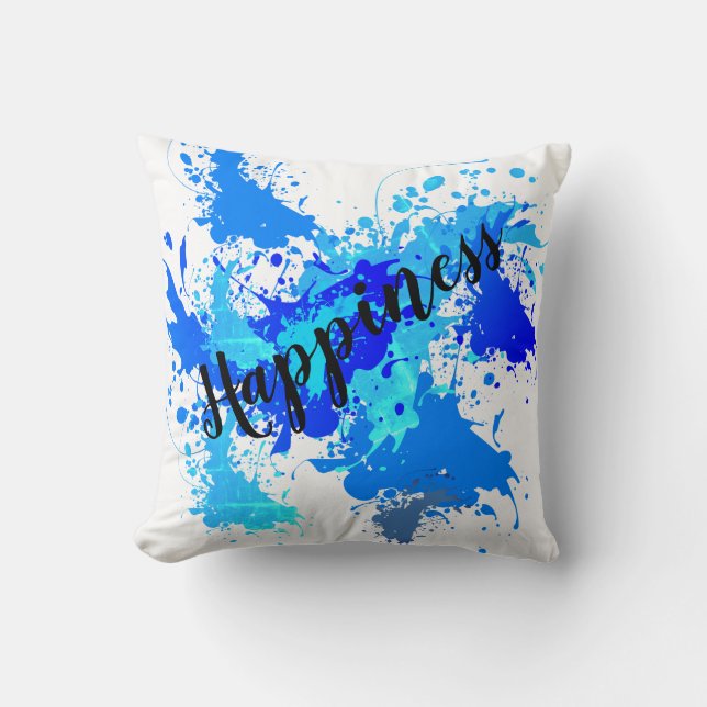 Realm of Blue Splash in Minimalism style Cushion (Front)