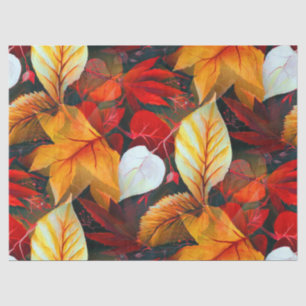 Realm of Foliage with Maple Leaves in Warm Colours Tissue Paper