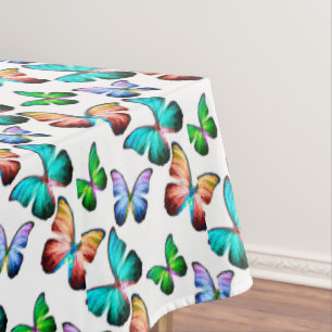 Realm of Morpho Blue Exotic Butterflies Pattern Tablecloth