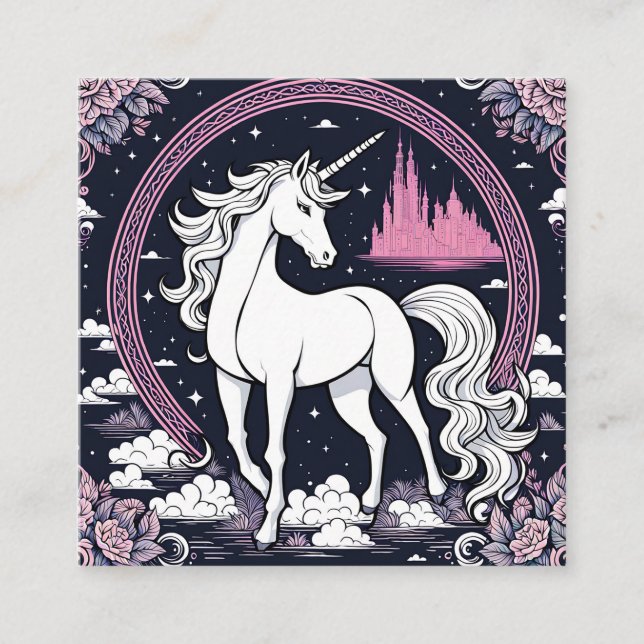 realms untold, the last unicorn unfolds square business card (Front)