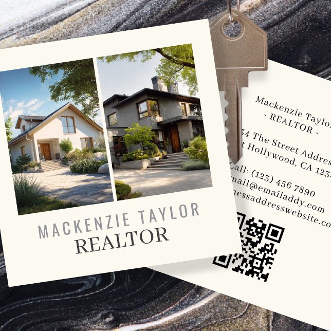Realtor 2 Photo Professional Personalized QR Code (Realtor 2 Photo Professional Personalized QR Code by Ricaso. Estate agent business cards. )