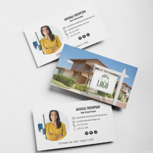 Realtor Add Your Logo Custom Photo  Business Card