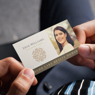 Realtor Add Your Logo & Photo   Real Estate Agent Business Card