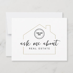 Realtor Ask Me About Real Estate Promotional Logo Card