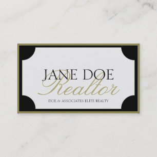 Realtor B/W Gold Script/Border Business Card